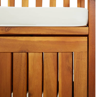 vidaXL Storage Bench with Cushion 170 cm Solid Wood Acacia