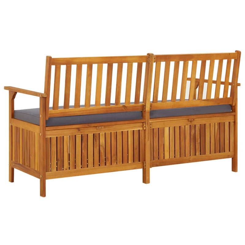 vidaXL Storage Bench with Cushion 148 cm Solid Wood Acacia