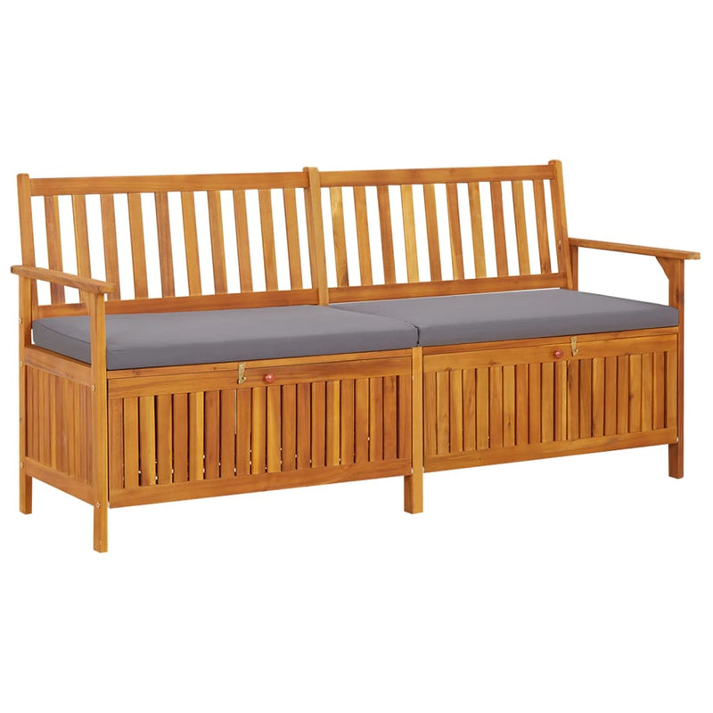 vidaXL Storage Bench with Cushion 148 cm Solid Wood Acacia