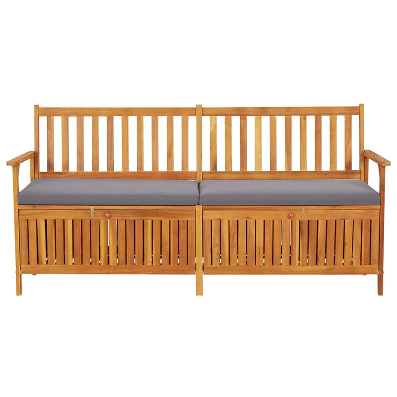 vidaXL Storage Bench with Cushion 148 cm Solid Wood Acacia