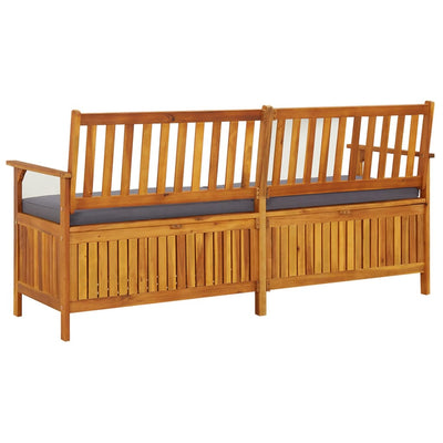 vidaXL Storage Bench with Cushion 148 cm Solid Wood Acacia