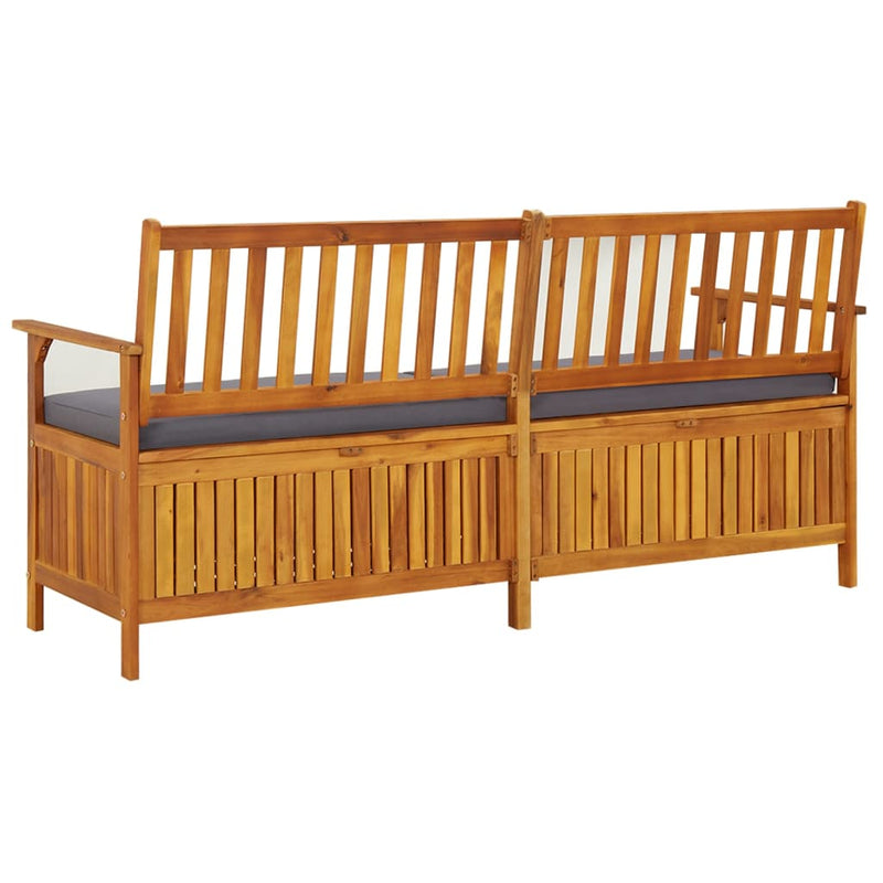 vidaXL Storage Bench with Cushion 148 cm Solid Wood Acacia