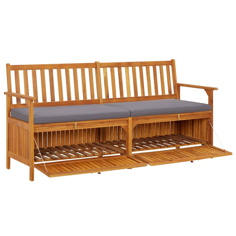 vidaXL Storage Bench with Cushion 148 cm Solid Wood Acacia