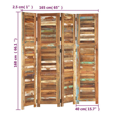 vidaXL Room Divider 168 cm Solid Wood Reclaimed