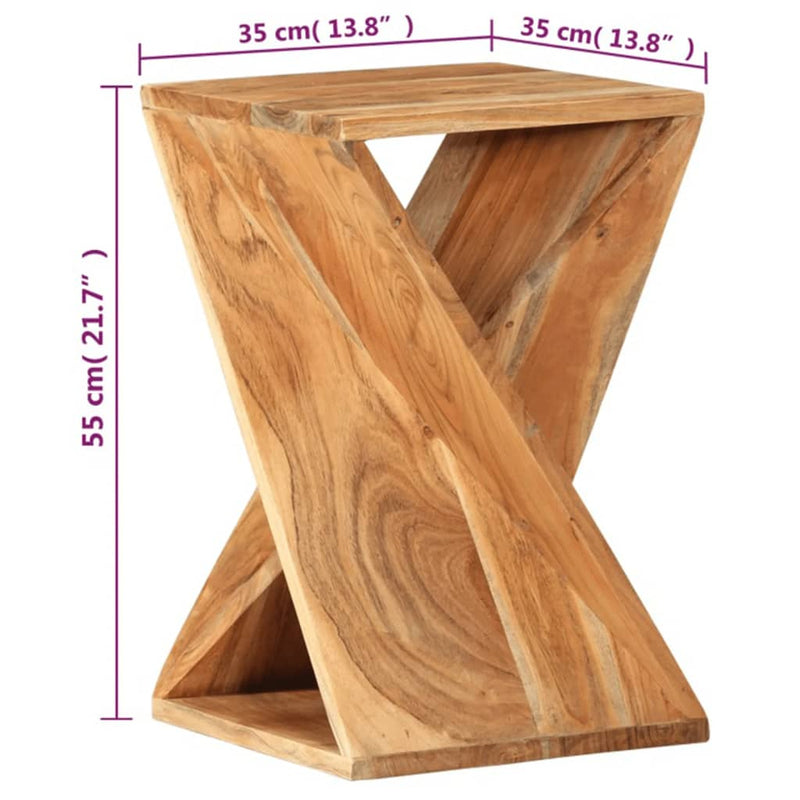 vidaXL Side Table 35x35x55 cm Solid Wood Acacia