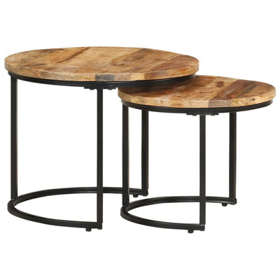 vidaXL Nesting Tables 2 pcs Solid Wood Mango