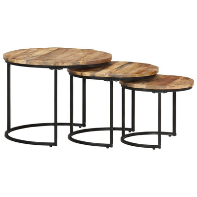 vidaXL Nesting Tables 3 pcs Solid Wood Mango