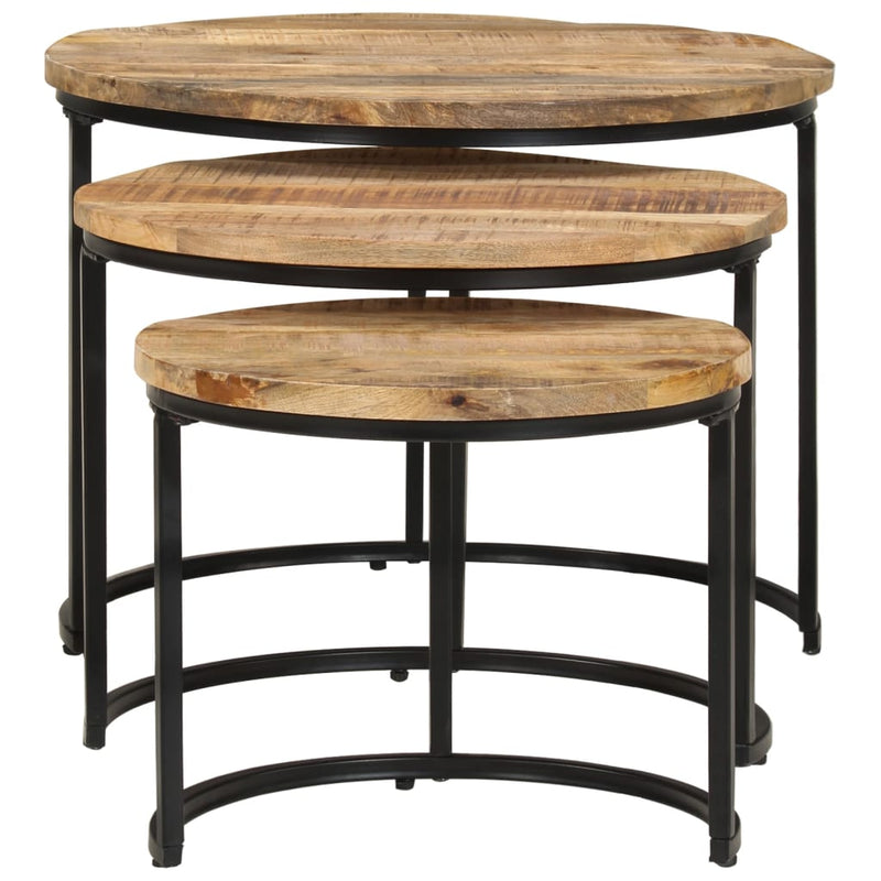 vidaXL Nesting Tables 3 pcs Solid Wood Mango