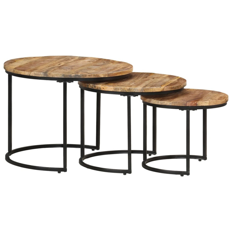 vidaXL Nesting Tables 3 pcs Solid Wood Mango