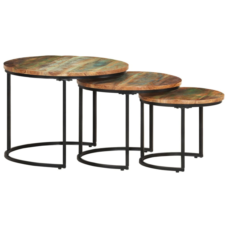 vidaXL Nesting Tables 3 pcs Solid Wood Reclaimed