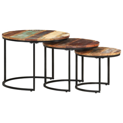 vidaXL Nesting Tables 3 pcs Solid Wood Reclaimed
