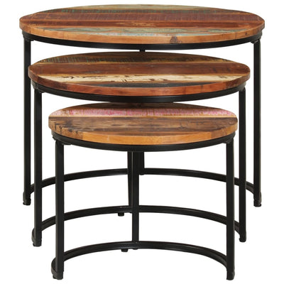 vidaXL Nesting Tables 3 pcs Solid Wood Reclaimed