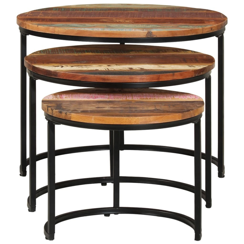 vidaXL Nesting Tables 3 pcs Solid Wood Reclaimed