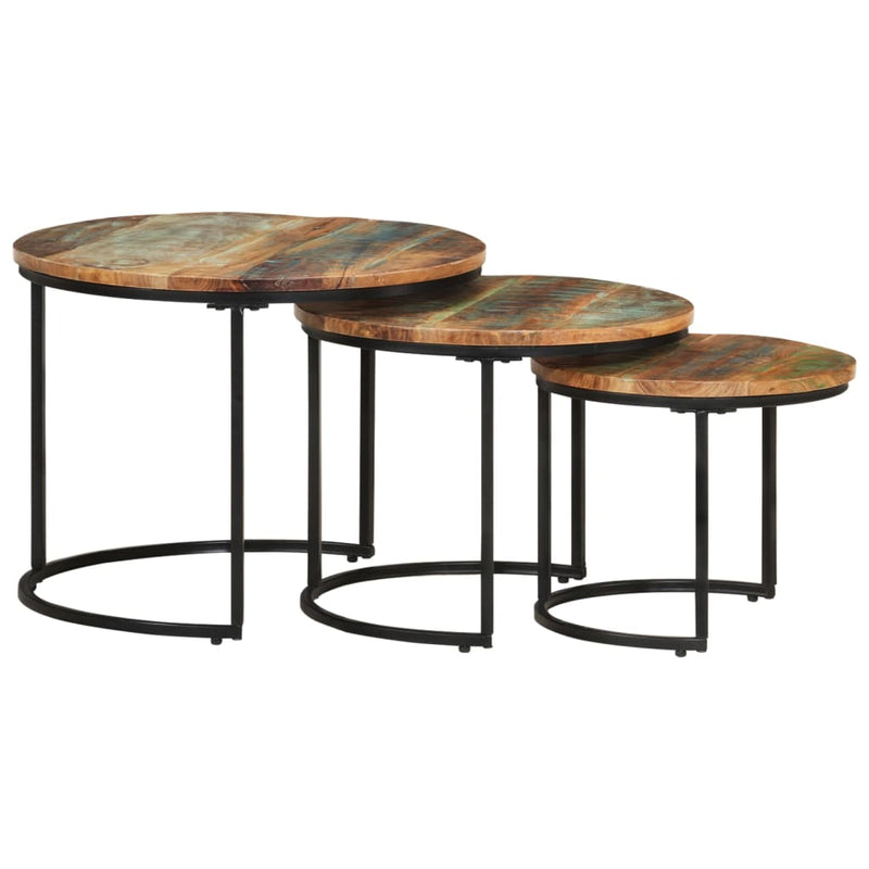 vidaXL Nesting Tables 3 pcs Solid Wood Reclaimed