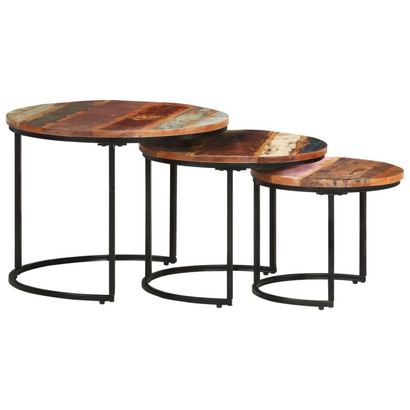 vidaXL Nesting Tables 3 pcs Solid Wood Reclaimed