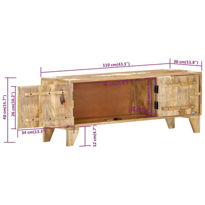 vidaXL TV Cabinet 110x30x40 cm Solid Wood Mango