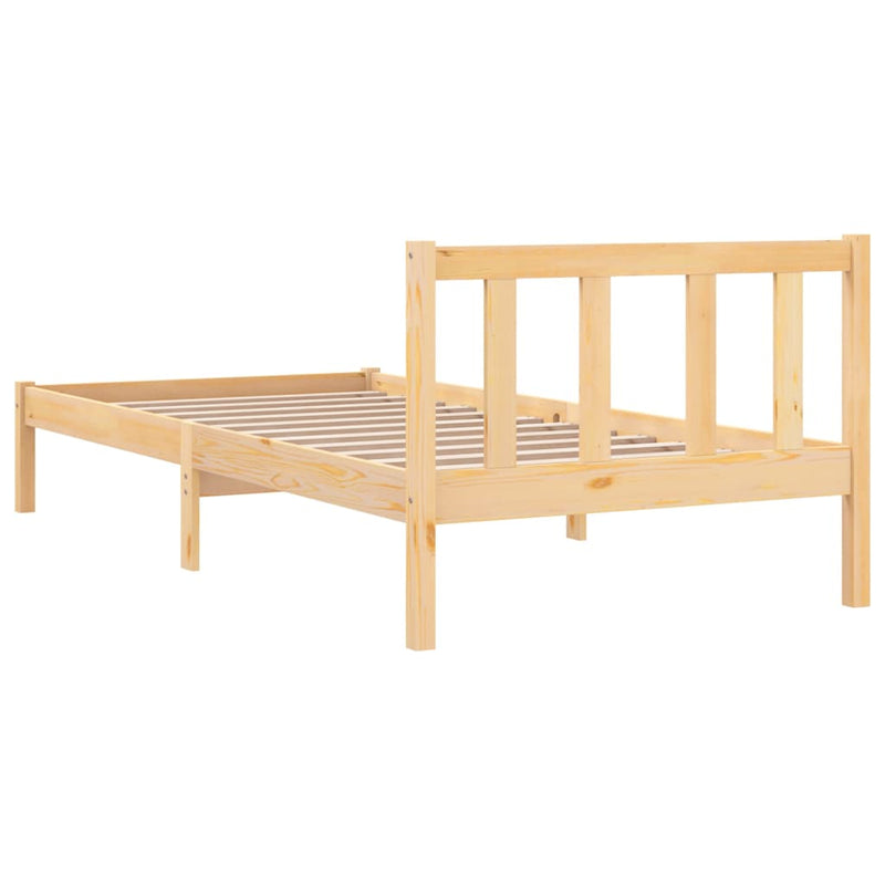 vidaXL Bed Frame without Mattress Black Solid Wood 90x190 cm