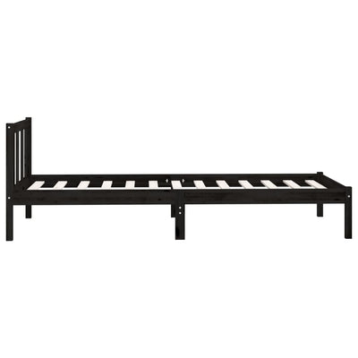 vidaXL Bed Frame without Mattress Black Solid Wood 90x190 cm
