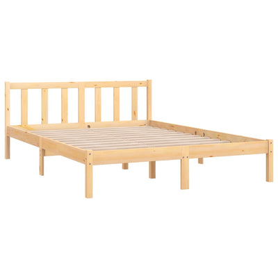 vidaXL Bed Frame without Mattress Black Solid Wood Pine 150x200 cm