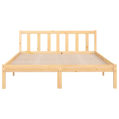 vidaXL Bed Frame without Mattress Black Solid Wood Pine 150x200 cm