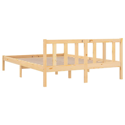 vidaXL Bed Frame without Mattress Black Solid Wood Pine 150x200 cm
