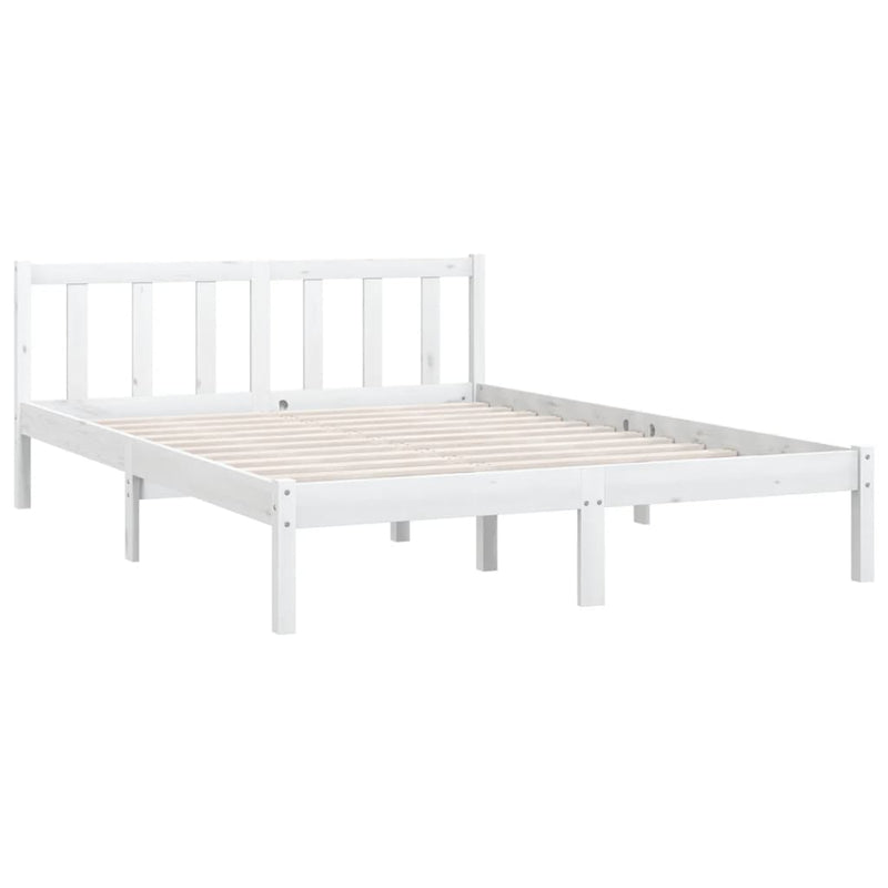 vidaXL Bed Frame without Mattress Black Solid Wood Pine 150x200 cm