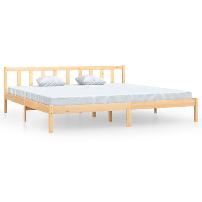 vidaXL Bed Frame without Mattress Black Solid Wood 183x203 cm King