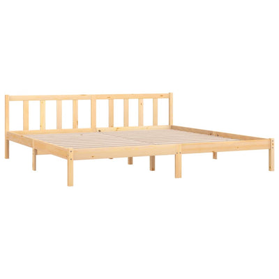 vidaXL Bed Frame without Mattress Black Solid Wood 183x203 cm King