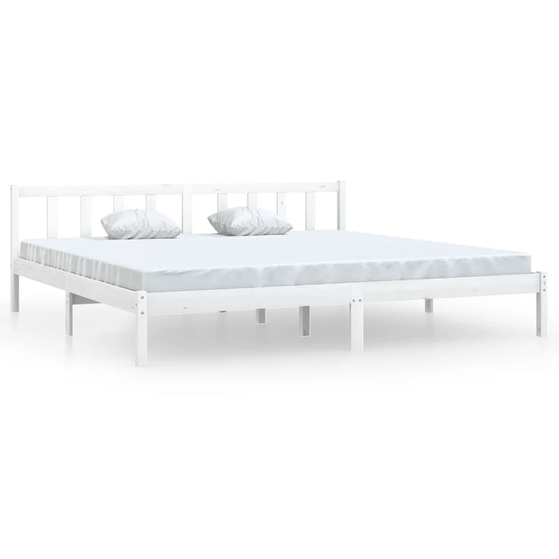 vidaXL Bed Frame without Mattress Black Solid Wood 183x203 cm King