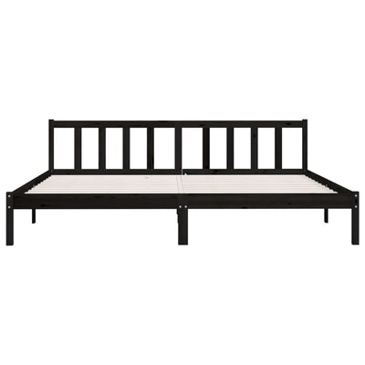 vidaXL Bed Frame without Mattress Black Solid Wood 183x203 cm King