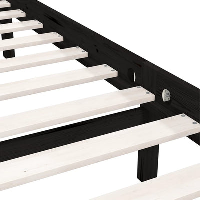 vidaXL Bed Frame without Mattress Black Solid Wood 183x203 cm King