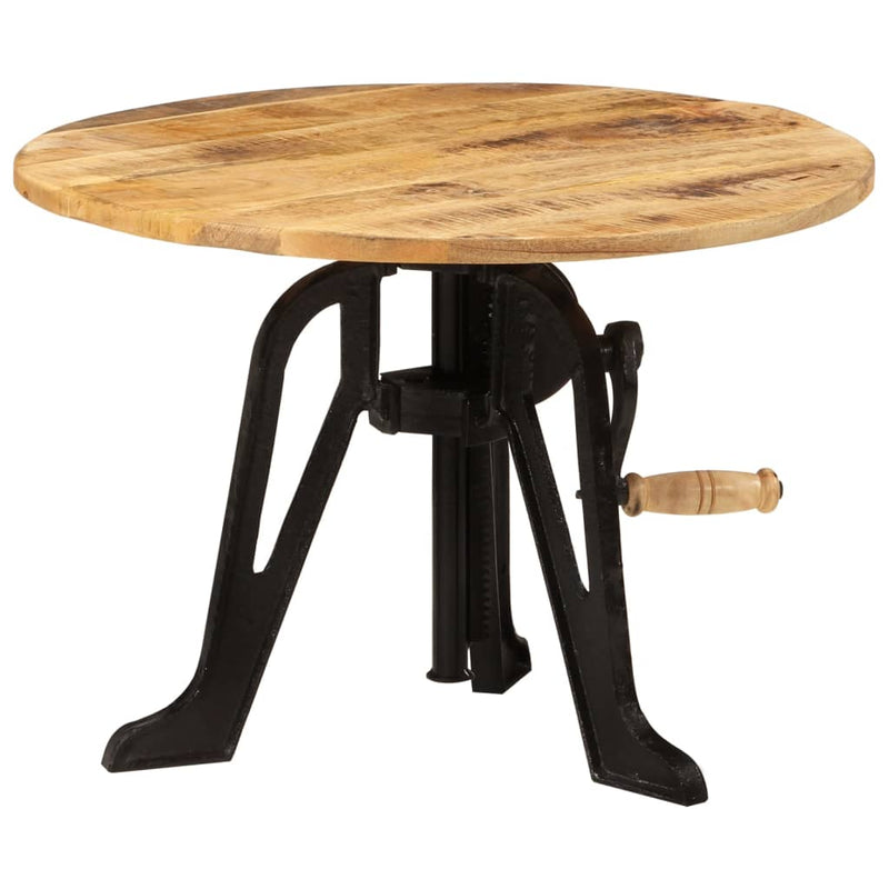 vidaXL Side Table 60x(42-62) cm Solid Wood Mango and Cast Iron
