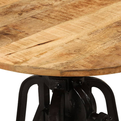 vidaXL Side Table 60x(42-62) cm Solid Wood Mango and Cast Iron