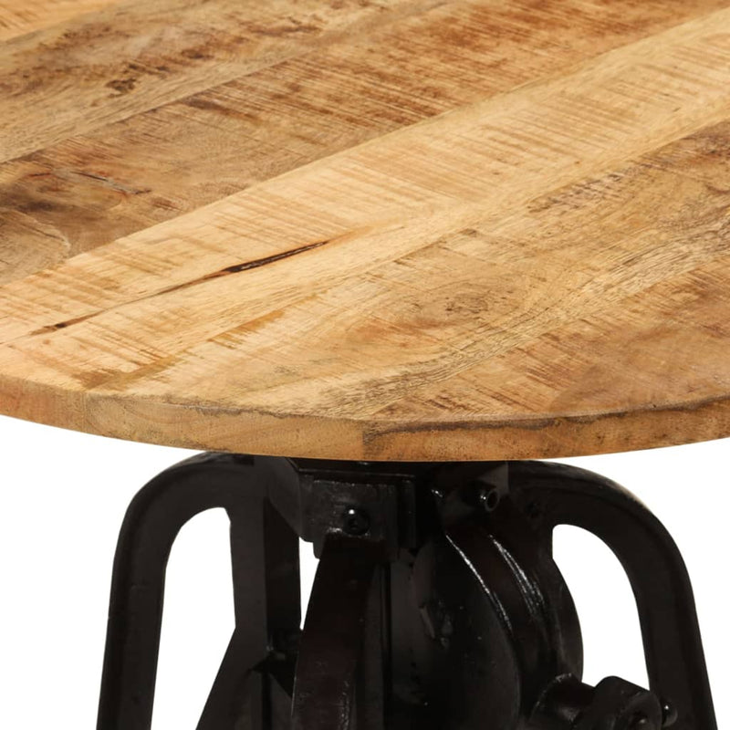 vidaXL Side Table 60x(42-62) cm Solid Wood Mango and Cast Iron