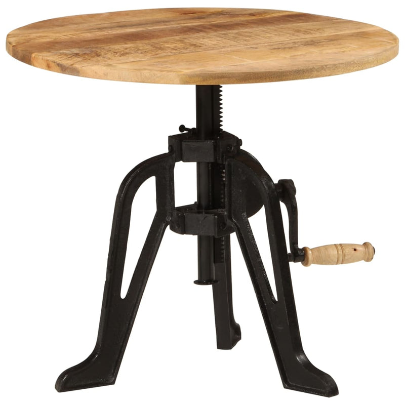 vidaXL Side Table 60x(42-62) cm Solid Wood Mango and Cast Iron