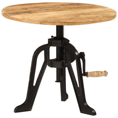 vidaXL Side Table 60x(42-62) cm Solid Wood Mango and Cast Iron