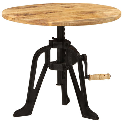 vidaXL Side Table 60x(42-62) cm Solid Wood Mango and Cast Iron