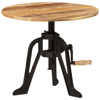 vidaXL Side Table 60x(42-62) cm Solid Wood Mango and Cast Iron