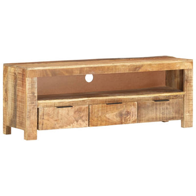 vidaXL TV Cabinet 110x30x40 cm Solid Wood Rough Mango