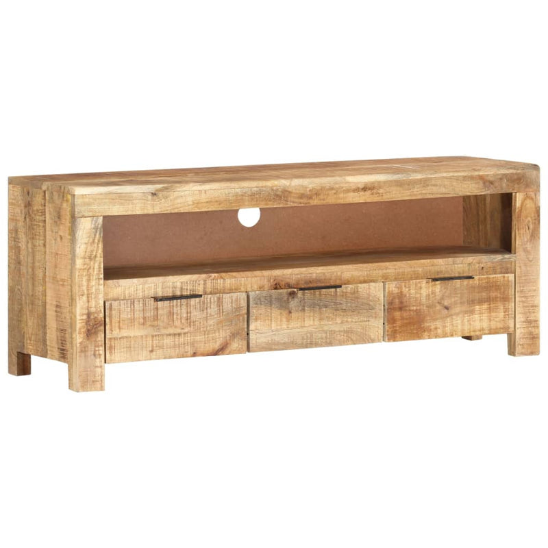 vidaXL TV Cabinet 110x30x40 cm Solid Wood Rough Mango