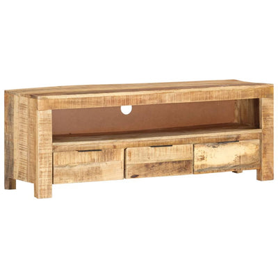 vidaXL TV Cabinet 110x30x40 cm Solid Wood Rough Mango