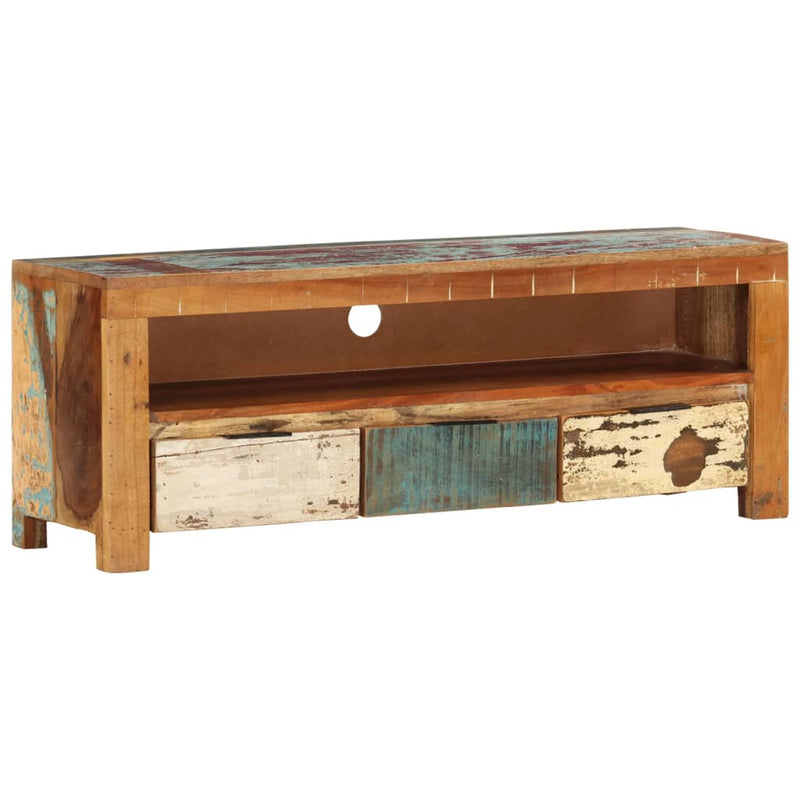 vidaXL TV Cabinet 110x30x40 cm Solid Wood Reclaimed