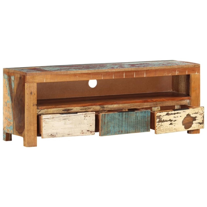 vidaXL TV Cabinet 110x30x40 cm Solid Wood Reclaimed