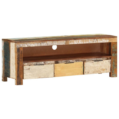 vidaXL TV Cabinet 110x30x40 cm Solid Wood Reclaimed