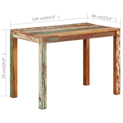 vidaXL Dining Table 82x80x76 cm Solid Reclaimed Wood