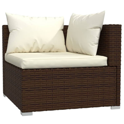 vidaXL 2-Seater Sofa with Cushions Black Poly Rattan