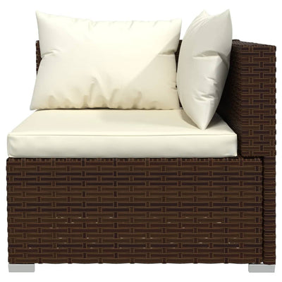 vidaXL 2-Seater Sofa with Cushions Black Poly Rattan
