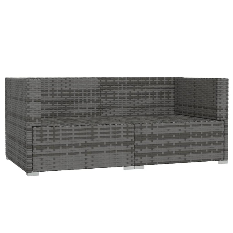 vidaXL 2-Seater Sofa with Cushions Black Poly Rattan