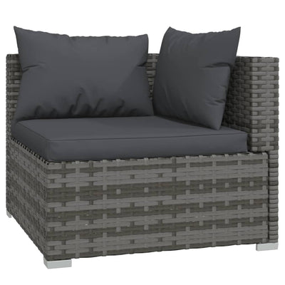 vidaXL 2-Seater Sofa with Cushions Black Poly Rattan