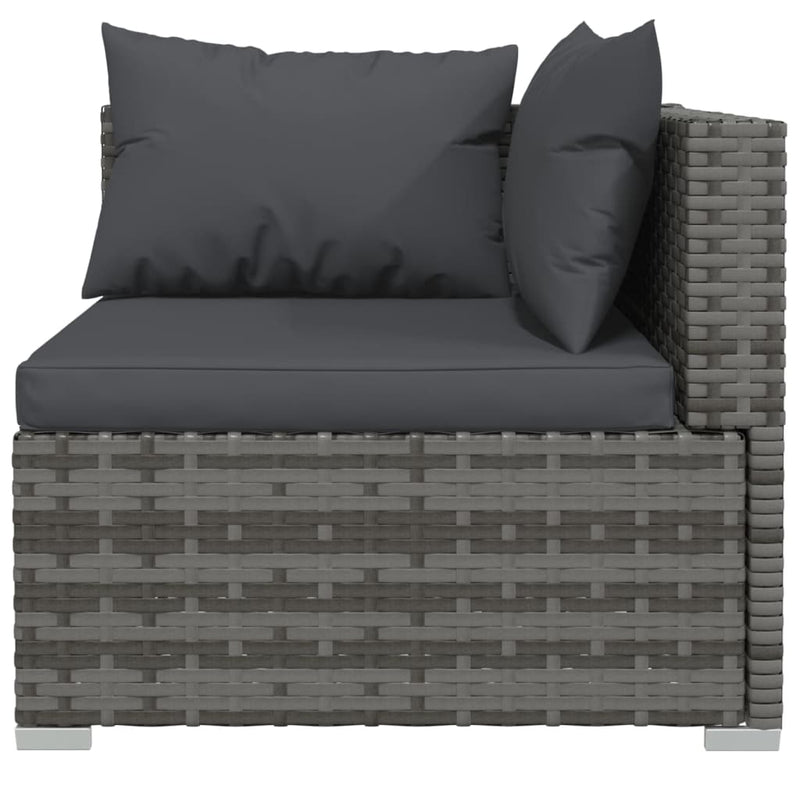 vidaXL 2-Seater Sofa with Cushions Black Poly Rattan